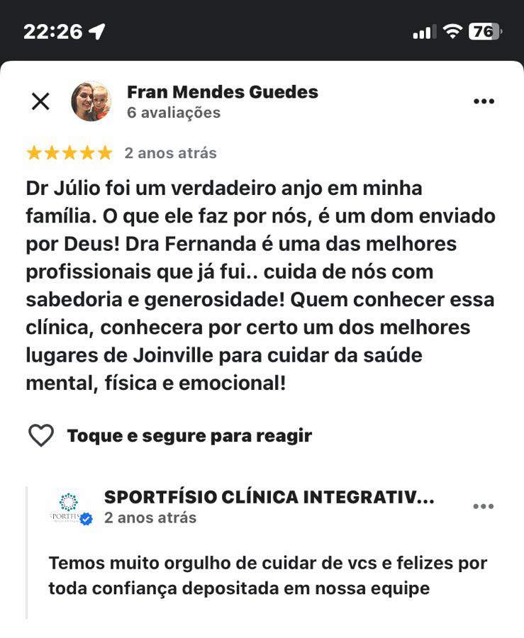 Depoimento 7 de muitos da Google. Para ler acessar o link